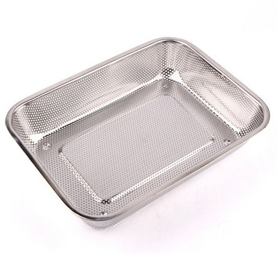 Σουρωτήρι νιπτήρα Ορθογώνιο καλάθι αποστράγγισης Καλάθι από ανοξείδωτο χάλυβα για το πλύσιμο φρούτων λαχανικών Εργαλείο κουζίνας