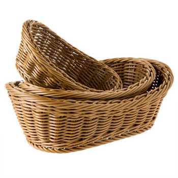 Ръчно изработена плетена кошница за хляб Ратанова храна Плодова тава за десерт Кошница за съхранение Зеленчукова табла за закуска Кухненски органайзер