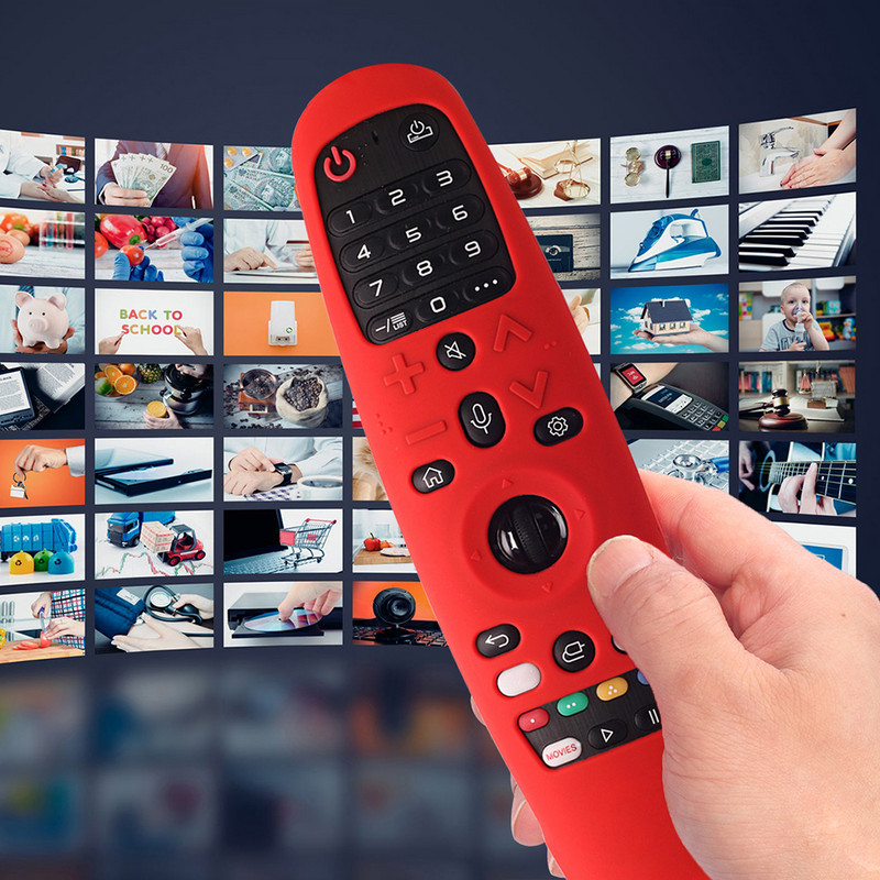 Silikona aizsargapvalks, necaurlaidīgs televizora tālvadības pults aizsargvāciņš ar virves aizsargvāciņu LG Magic tālvadības pultij