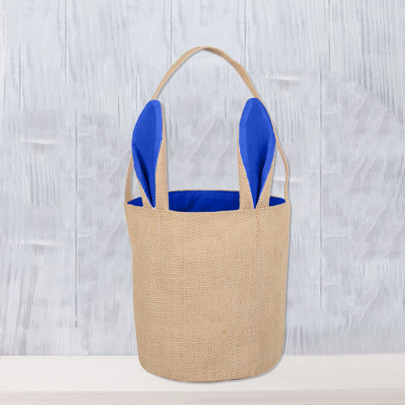 Džutas kompozītmateriāla apaļa dibena pārnēsājams trušu Lieldienu grozs Pārnēsājams auduma maisiņš Truša soma cilindrs dāvanu maisiņa uzglabāšanas konteiners