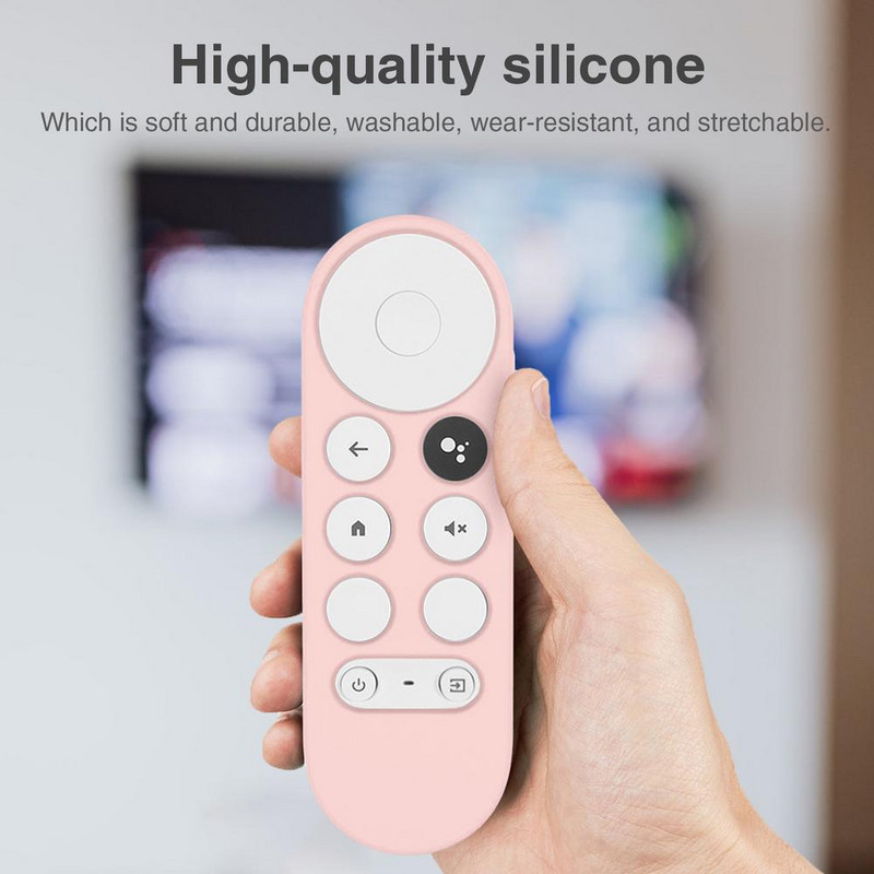 Aizsargājošs silikona futrālis Google Chromecast 2020 balss tālvadības pults vāks Triecienizturīgs mazgājams putekļu necaurlaidīgs #WO