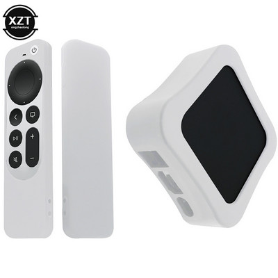 Apple TV televizora pierīcei Triecienizturīgs, neslīdošs uzmavu aizsargapvalki Tālvadības pults aizsargmaciņa silikona korpusa komplekts