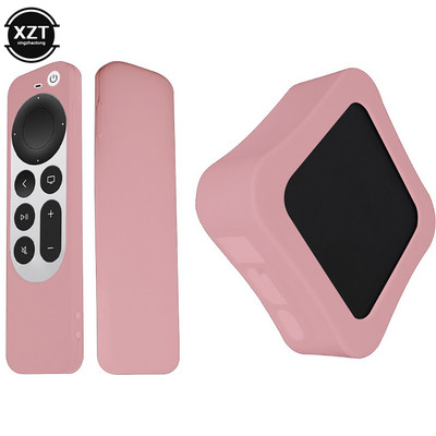 Apple TV televizora pierīcei Triecienizturīgs, neslīdošs uzmavu aizsargapvalki Tālvadības pults aizsargmaciņa silikona korpusa komplekts