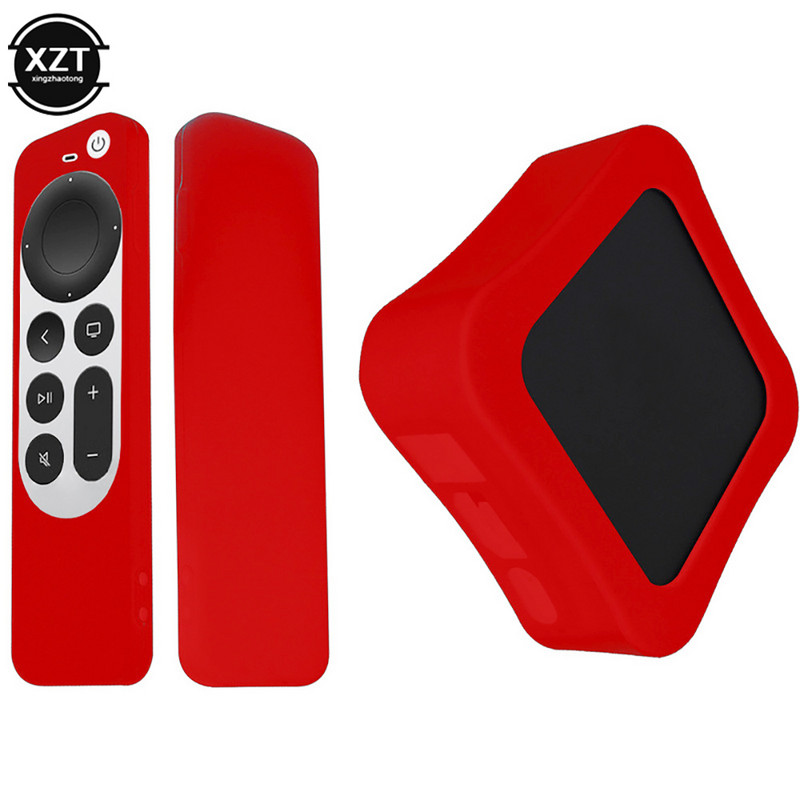 Apple TV televizora pierīcei Triecienizturīgs, neslīdošs uzmavu aizsargapvalki Tālvadības pults aizsargmaciņa silikona korpusa komplekts