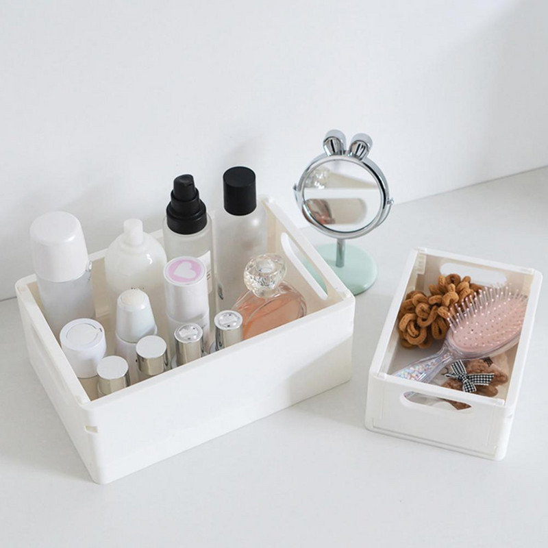 Kutija s košarom za pohranu Neklizajući dizajn s udubljenom ručkom Sklopivi plastični za organiziranje velikog kapaciteta Uredski materijal