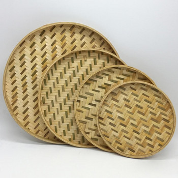 Χειροποίητο Φορητό Bamboo Sieve Basket Storage Organizer Bamboo Bamboo Weaving Sieve Δοχείο αποθήκευσης για κατάστημα