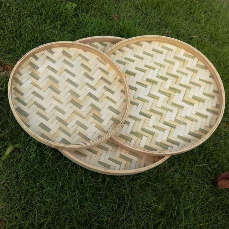 Χειροποίητο Φορητό Bamboo Sieve Basket Storage Organizer Bamboo Bamboo Weaving Sieve Δοχείο αποθήκευσης για κατάστημα