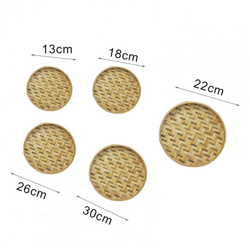 Χειροποίητο Φορητό Bamboo Sieve Basket Storage Organizer Bamboo Bamboo Weaving Sieve Δοχείο αποθήκευσης για κατάστημα