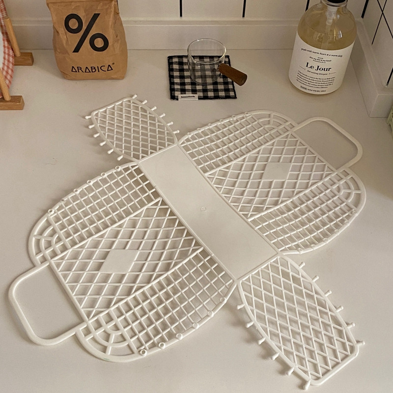 Salokāms glabāšanas grozs Dobs notekas vannas grozs Pārnēsājams vannas istabas organizators Dažādi glabāšanas kaste Bērnu iepirkumu grozi