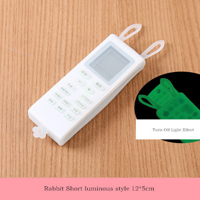 Cute Cartoon Rabbit Ears Silica Gel Αδιάβροχη τσάντα Τηλεόραση Κλιματισμός Τηλεχειριστήριο Προστατευτικό μανίκι Διαφανές προστατευτικό προστασίας από τη σκόνη