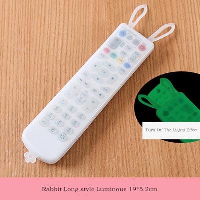 Cute Cartoon Rabbit Ears Silica Gel Αδιάβροχη τσάντα Τηλεόραση Κλιματισμός Τηλεχειριστήριο Προστατευτικό μανίκι Διαφανές προστατευτικό προστασίας από τη σκόνη