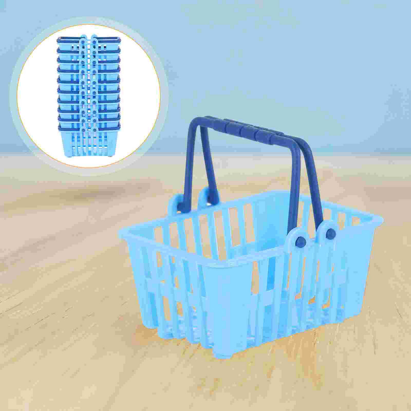 Grozs Iepirkšanās Mini Bērnu Rotaļlietas Grozi Pārtikas preču grozs Rotaļu noliktavas namiņš Leļļu namiņa izlikšanās Modelis Miniatūras dekors Ornaments Sīkas rotaļlietas