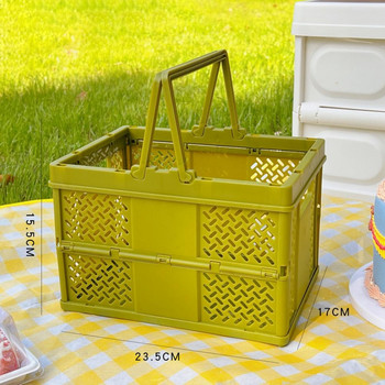 Кошница за съхранение на храна за пикник с дръжки Сгъваема Съхранение на мръсни дрехи Здрава кошница за пикник за пътуване на открито Домакински консумативи