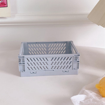Пластмасови кошници за съхранение на бюро Сгъваема кутия за органайзер за съхранение на канцеларски материали Настолна кутия за съхранение Контейнер за различни предмети Домашен органайзер