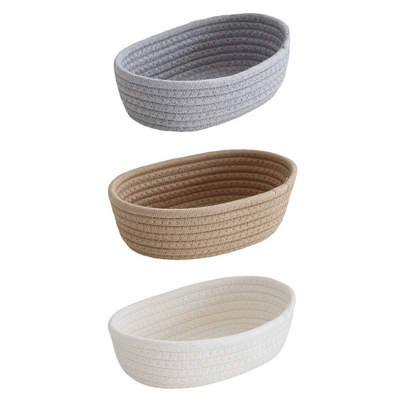 Rankomis austas laikymo krepšelis Vaikams žaislai Stalinis organizatorius Įvairūs daiktai Sandėliavimo dėžutė Medvilnė virvė Austi laikymo krepšeliai Kosmetikos indai