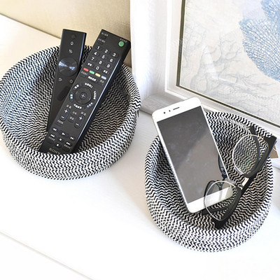 2x apaļi mazi austi grozi, dekoru komplekts aksesuāri virvju grozs bērnudārza uzkodām