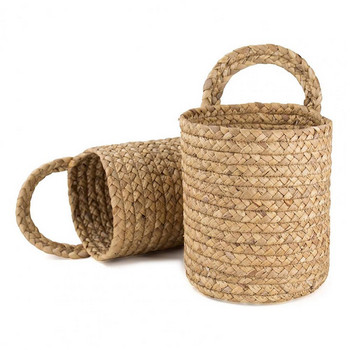 Плетена кошница Плетена кошница за съхранение от морски водорасли Висяща на стена саксия за цветя за градински двор Кошница плетена кошница за стена
