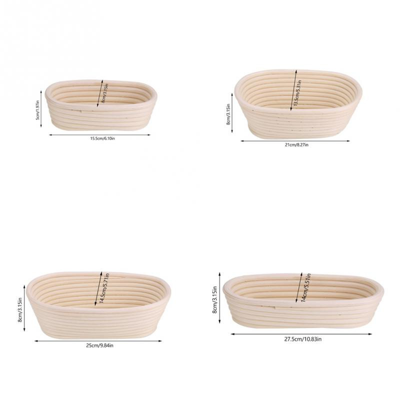 4 izmēri Maizes grozs Mīklas mīklas izstrādājumi Rattan Brotform Rūdīšanas grozs Banneton Rattan uzglabāšanas grozs Pārtikas trauks