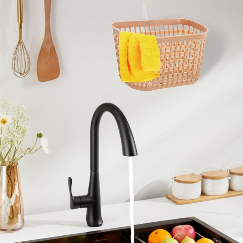 Pie sienas piekarināms uzglabāšanas grozs ar 360 grādu rotācijas āķi, elpojošs sieta apģērbu organizators spainis virtuvei un vannas istabas piederumiem