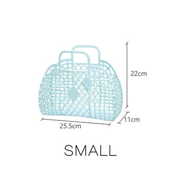 Лято 2023 Нова издълбана Jelly Basket Плажна ваканция Ваканционна чанта с голям капацитет Дамски чанти Сгъваеми кошници за съхранение