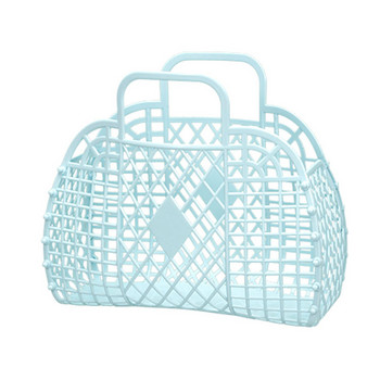 Лято 2023 Нова издълбана Jelly Basket Плажна ваканция Ваканционна чанта с голям капацитет Дамски чанти Сгъваеми кошници за съхранение