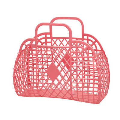2023 nyár Új üreges zselés kosár tengerparti vakáció Nagy kapacitású nyaralótáska Női kézitáskák összecsukható tárolókosarak