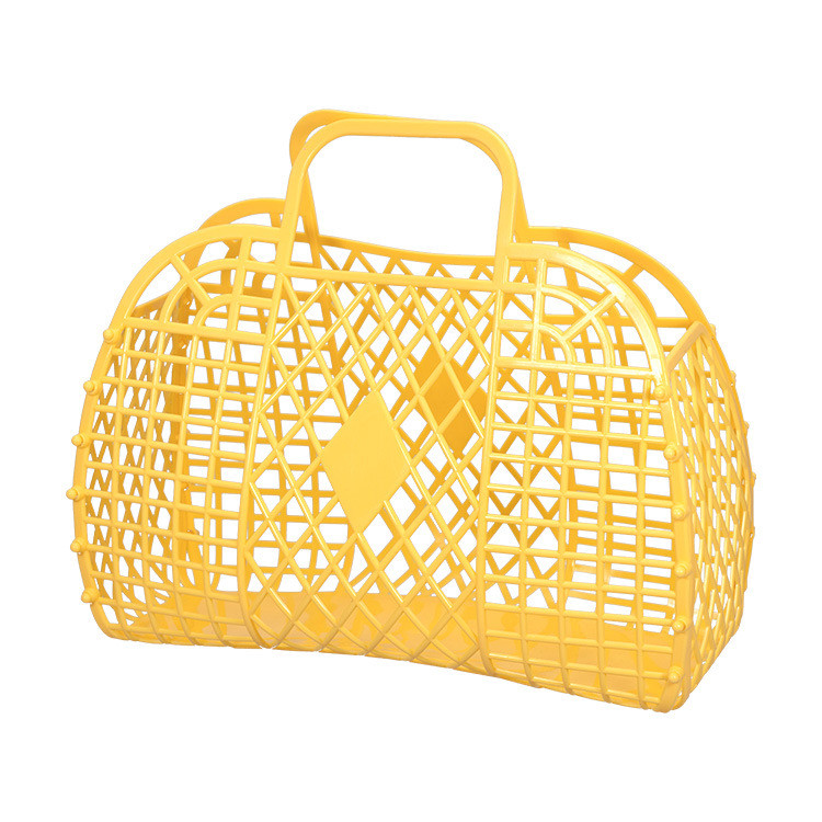 2023 nyár Új üreges zselés kosár tengerparti vakáció Nagy kapacitású nyaralótáska Női kézitáskák összecsukható tárolókosarak