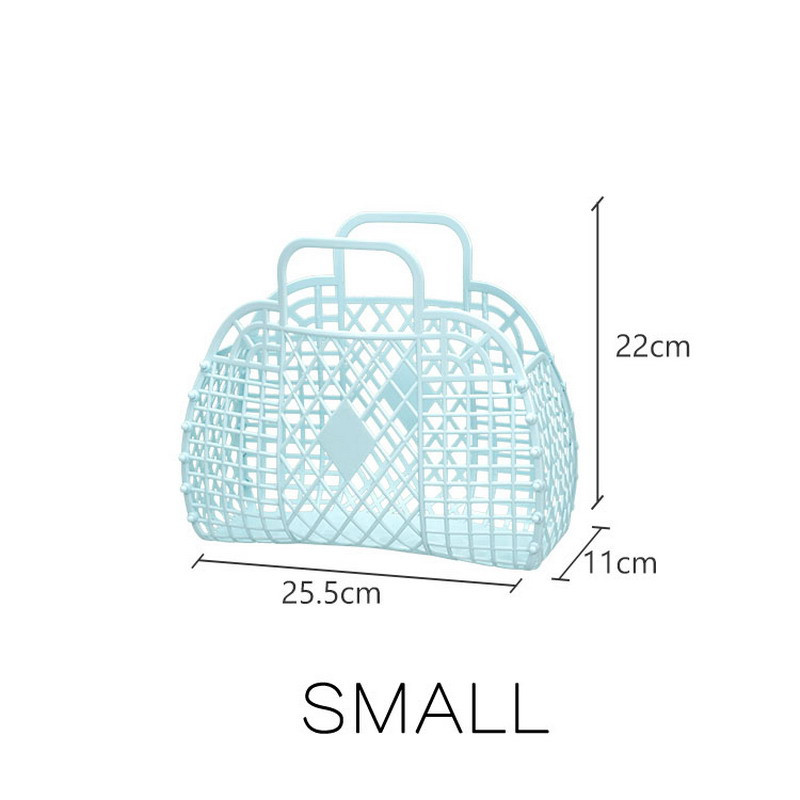 2023 nyár Új üreges zselés kosár tengerparti vakáció Nagy kapacitású nyaralótáska Női kézitáskák összecsukható tárolókosarak