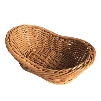 Ръчно изработена плетена кошница за хляб Поднос за храна Плодове Съхранение на козметика Настолен Съхранение за баня Кухненски органайзер