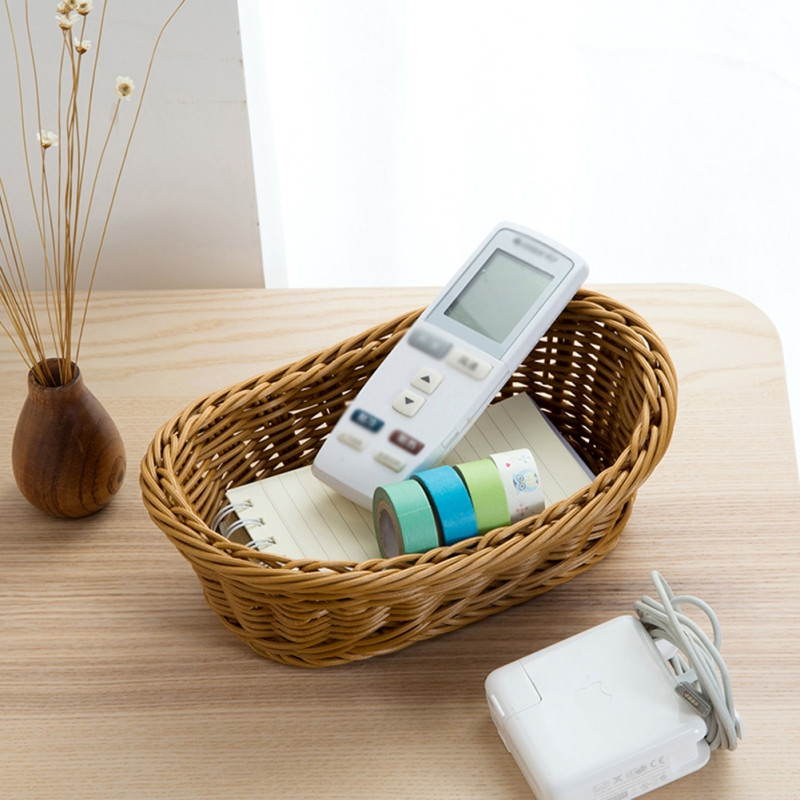 Ar rokām darināts pīts grozs maizes pasniegšanas paplāte pārtikas augļu kosmētikas uzglabāšanai galda virsma vannas istabas glabāšanai virtuves organizators