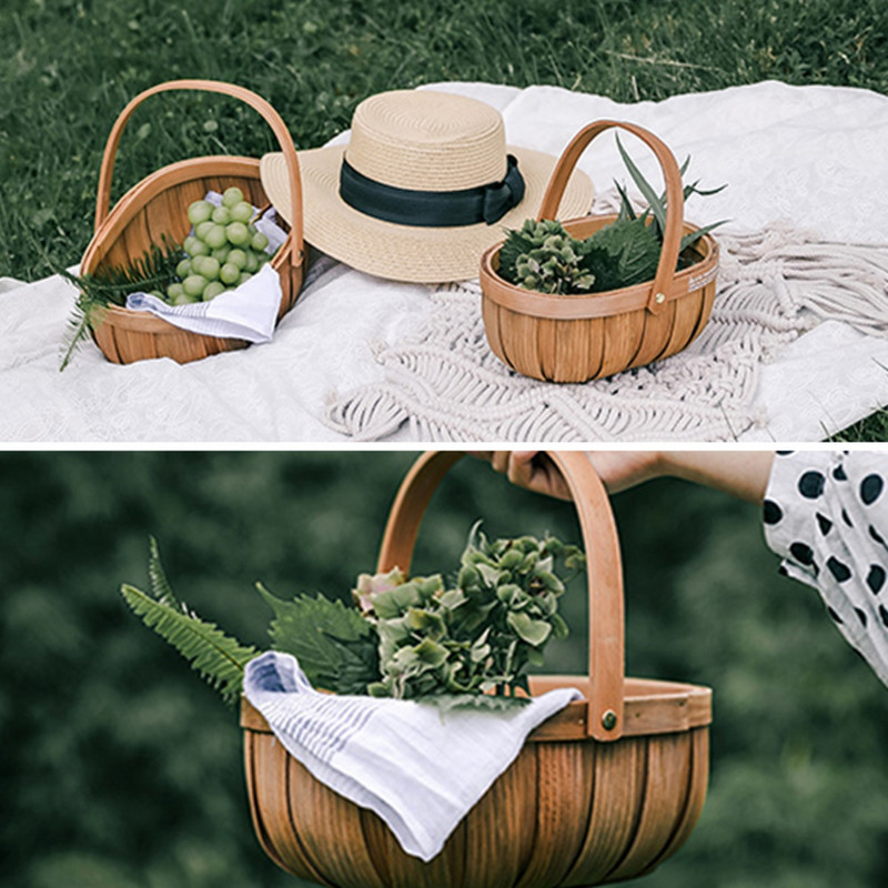 Grozs Nodilumizturīgs pīts piknika grozs kāzu līgavas meitenes ziedu grozs piknika pīts grozam