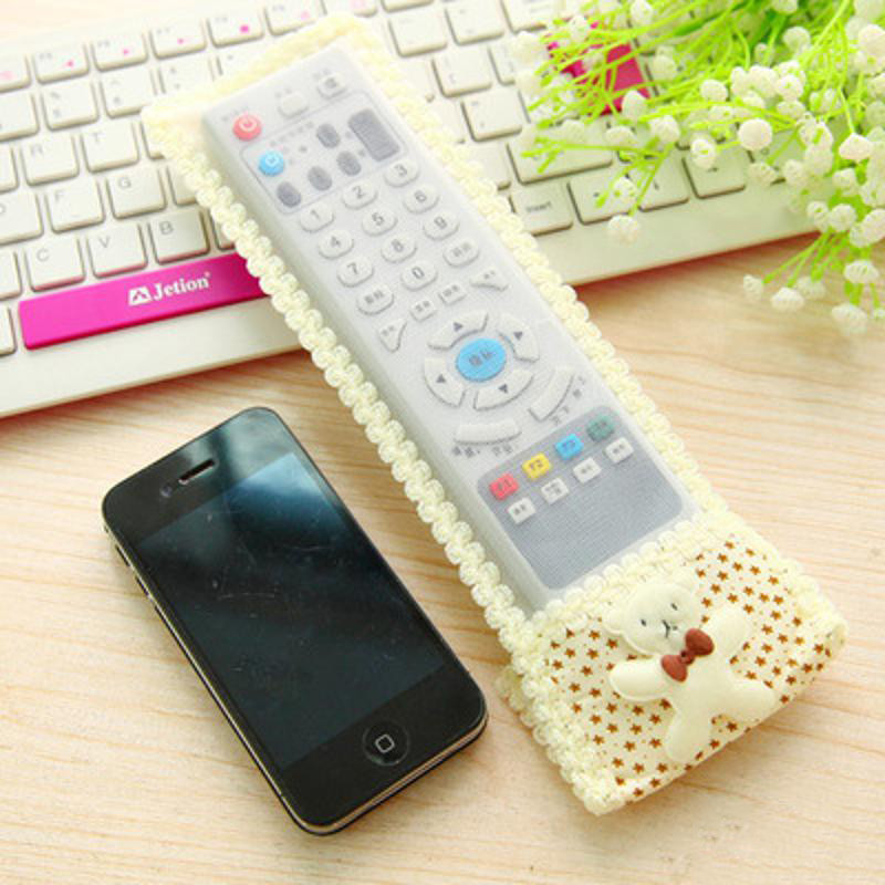 1 gab Cute Bear TV tālvadības pults futrālis Gaisa kondicionētājs Tekstila pārsegs Aizsargsoma Liela Vidēja Maza 3 Izmēri