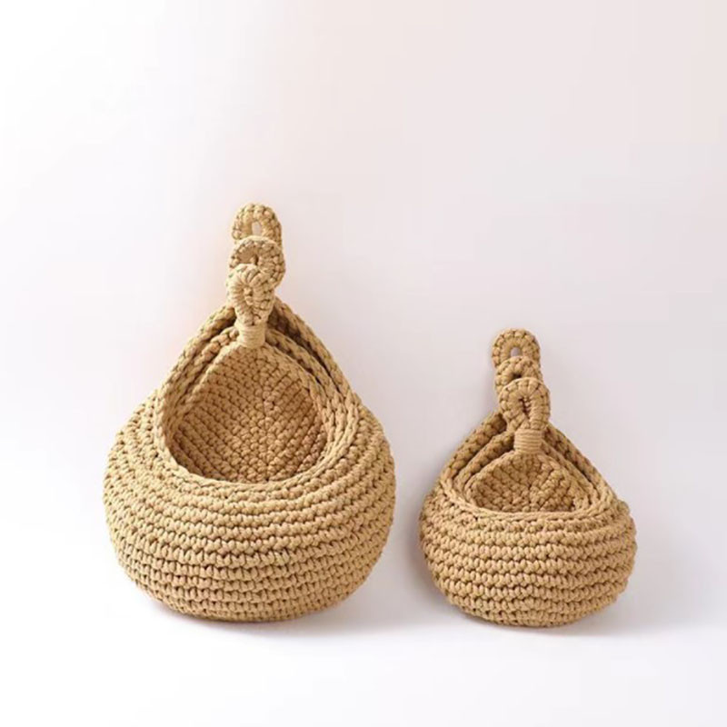 Természetes fonott szőtt zöldséges és gyümölcsös kosár falra akasztós gyümölcskosár konyhai asztali falra akasztós tárolókosár szárazpolc