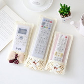 Auduma karikatūra Bear Bow TV un gaisa kondicionētāja tālvadības pults komplekts Jauns mežģīņu tālvadības vāciņš Liels, vidējs un mazs putekļu necaurlaidīgs