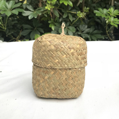 Roku darbs austs uzglabāšanas grozs Maza rotangpalmas uzglabāšanas kastīte Irbulīšu turētājs Galda organizators Lauku kāzu dāvanu iepakojums konfekšu kaste