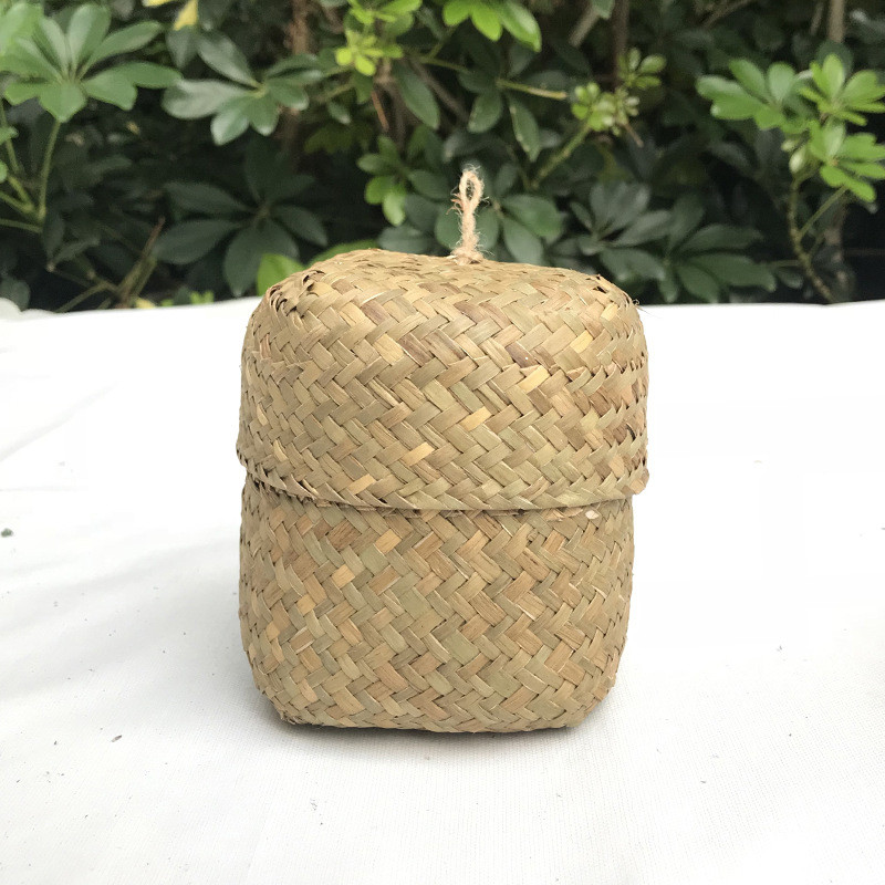 Roku darbs austs uzglabāšanas grozs Maza rotangpalmas uzglabāšanas kastīte Irbulīšu turētājs Galda organizators Lauku kāzu dāvanu iepakojums konfekšu kaste