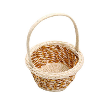 Плетена кошница за съхранение от ратан с дръжка Пластмасови кошници за домашна кухня Контейнер за съхранение Подарък за сватбено парти