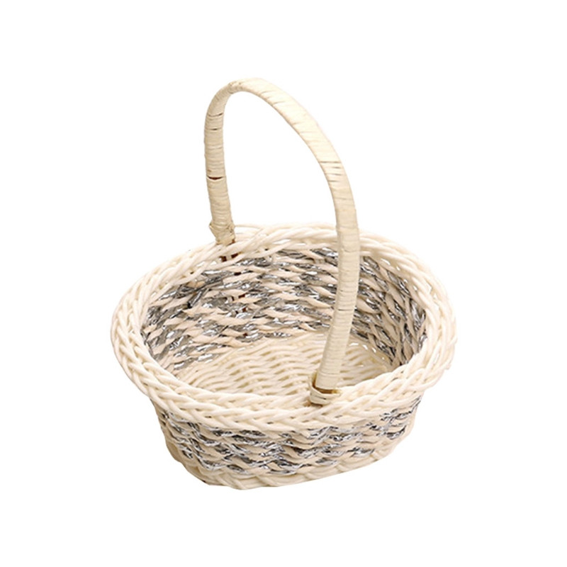 Pletena košara za pohranu od ratana s ručkom Plastične torbice za kućnu kuhinju Spremnik za pohranu Poklon za vjenčanje