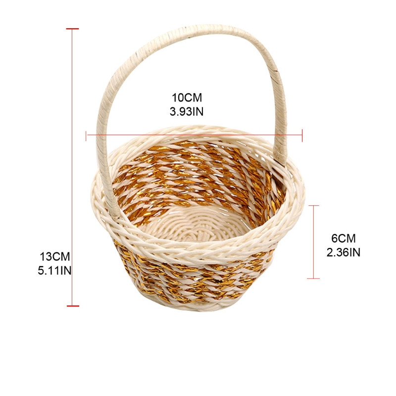 Pletena košara za pohranu od ratana s ručkom Plastične torbice za kućnu kuhinju Spremnik za pohranu Poklon za vjenčanje
