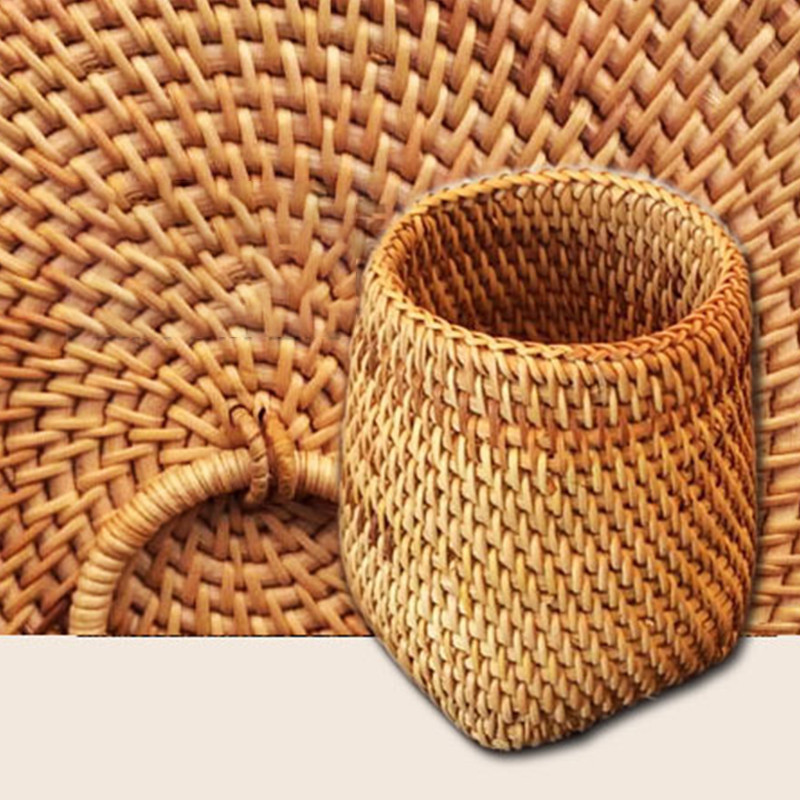 Ar rokām darināta rotangpalmas uzglabāšanas kaste, grozi organizatora rokasgrāmata, rotangpalmas irbulīši Karote vakariņu nazis dakšiņas galda piederumu turētāja uzglabāšanas kaste