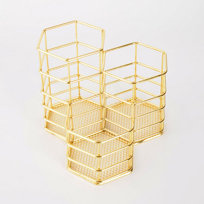 Üreges tárolókosár-tároló rekeszek Ecsettartó írószer-sminkekhez