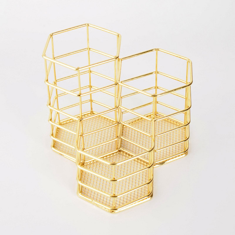 Üreges tárolókosár-tároló rekeszek Ecsettartó írószer-sminkekhez