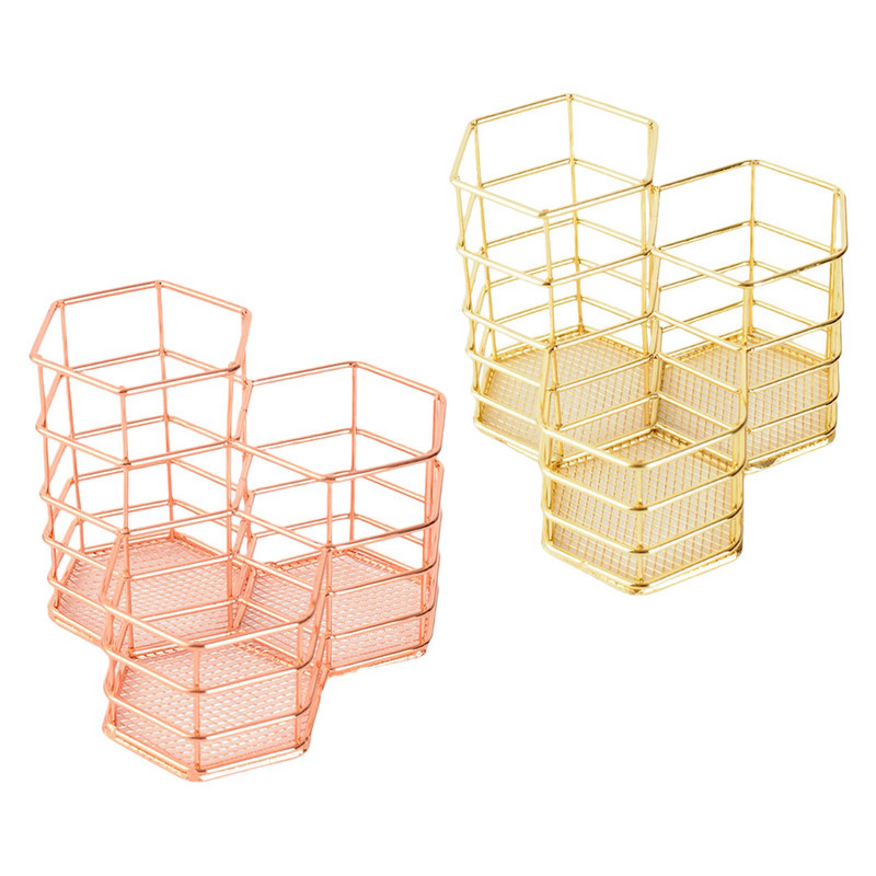 Üreges tárolókosár-tároló rekeszek Ecsettartó írószer-sminkekhez