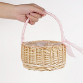 Aušanas ziedu grozi Portatīvie rotangpalmas augstas klases ziedu grozi kāzu ziedu grozi kāzu līgavas māsa puķu meitenes ziedlapiņas Flow