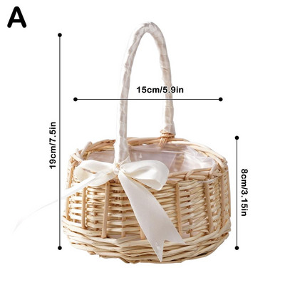 Aušanas ziedu grozi Portatīvie rotangpalmas augstas klases ziedu grozi kāzu ziedu grozi kāzu līgavas māsa puķu meitenes ziedlapiņas Flow