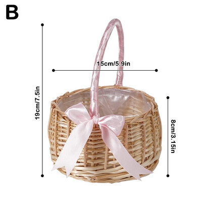 Aušanas ziedu grozi Portatīvie rotangpalmas augstas klases ziedu grozi kāzu ziedu grozi kāzu līgavas māsa puķu meitenes ziedlapiņas Flow