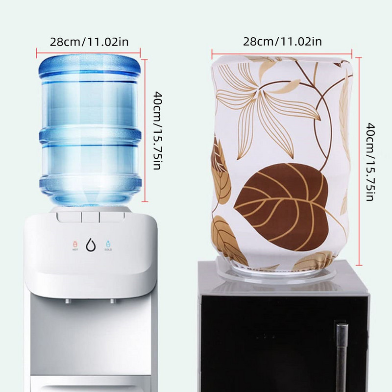 Naujas 1 vnt spausdintas vandens dozatoriaus statinės dulkių dangtelis, tamprus audinys, daugkartinio naudojimo buitinio kibiro dangčio apsauga