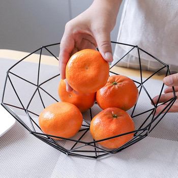 Желязна поднос за плодове Кухненска кошница за съхранение Маса Купа за бонбони Органайзер за домашен декор