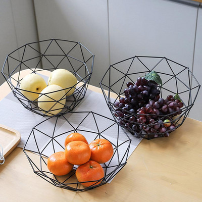 Желязна поднос за плодове Кухненска кошница за съхранение Маса Купа за бонбони Органайзер за домашен декор