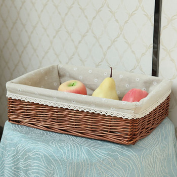 Ръчно изработена плетена кошница за съхранение Кошница за хляб Кошница с плодове Кошници за сервиране за домашно кухненско бюро Органайзер за разни бонбони